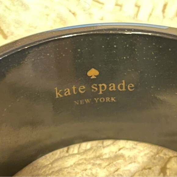 NWT Kate Spade Bronwyn Bangle Bracelet Blue Multi Black & Royal Blue Stripes - Picture 6 of 6